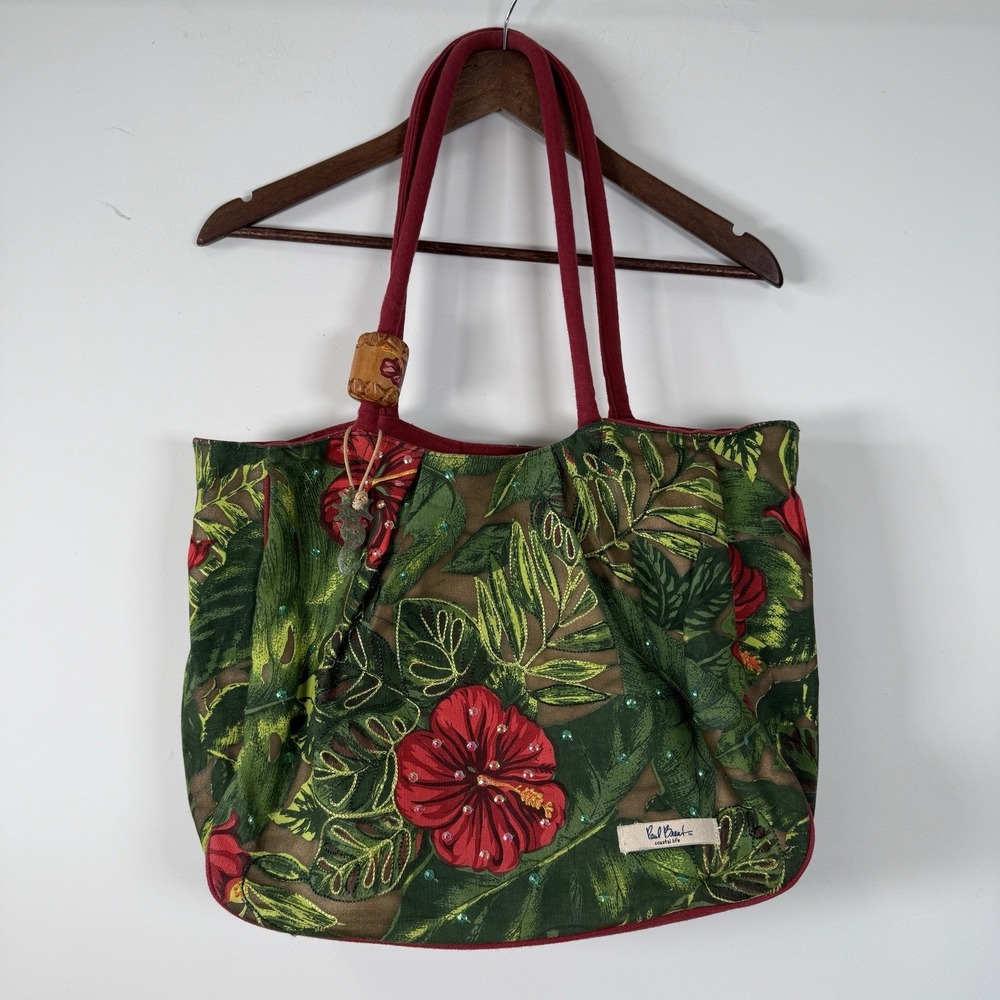 Paul Brent Coastal Life Tote Flower Leaf Tropical Travel‎ Vacation